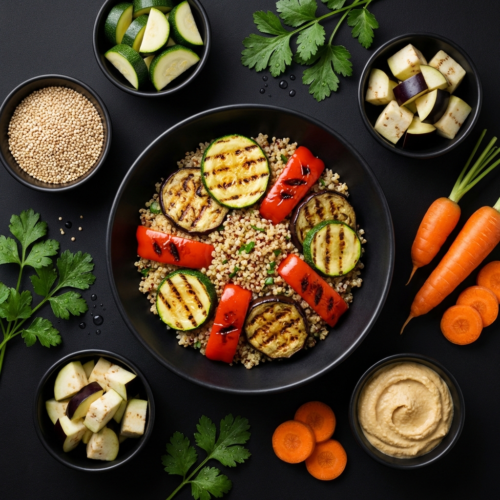 Bowl de Quinoa com Legumes Grelhados