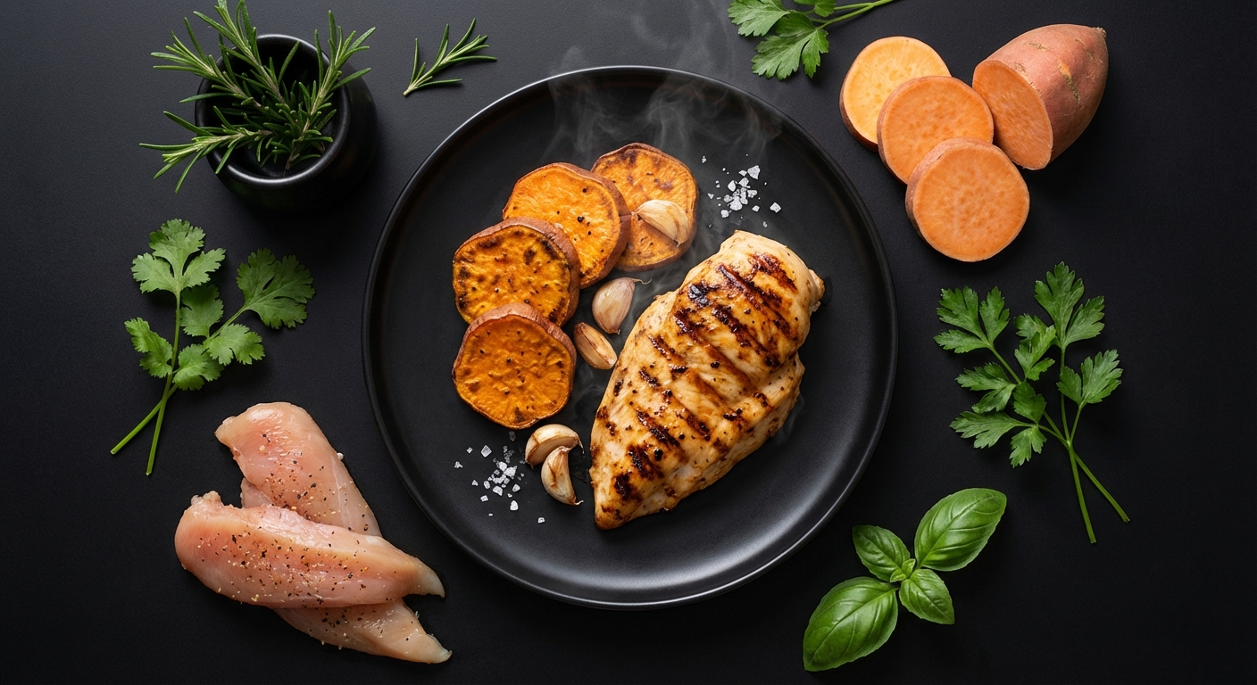 Frango Grelhado com Batata Doce