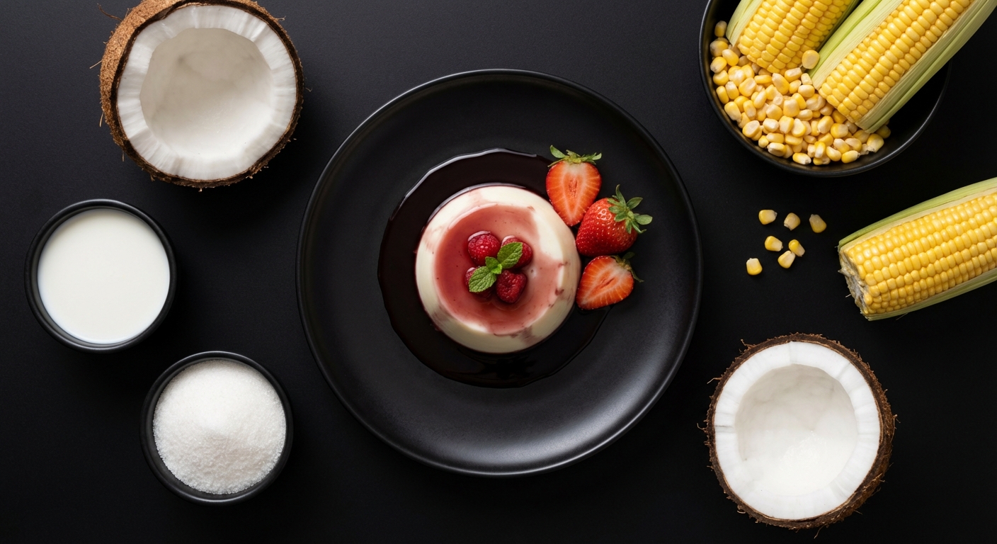 Manjar Branco com Calda de Vinho