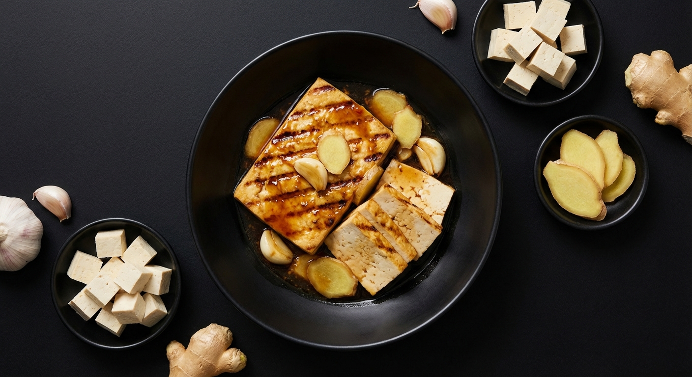 Tofu Grelhado com Molho de Soja e Gengibre